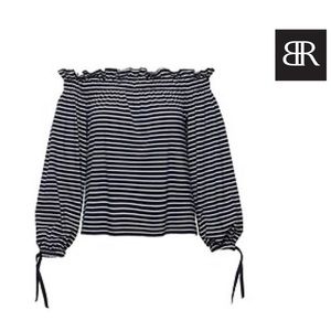 Banana Republic Cotton Stripe Off-the-Shoulder Top